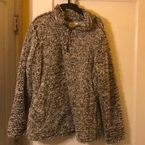 Fluffy, soft, gray sweater